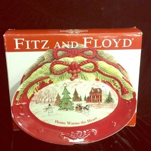 2010 Fitz & Floyd holiday sentiment tray decor